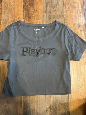 Women’s Pac-sun Playboy gray crop top size medium